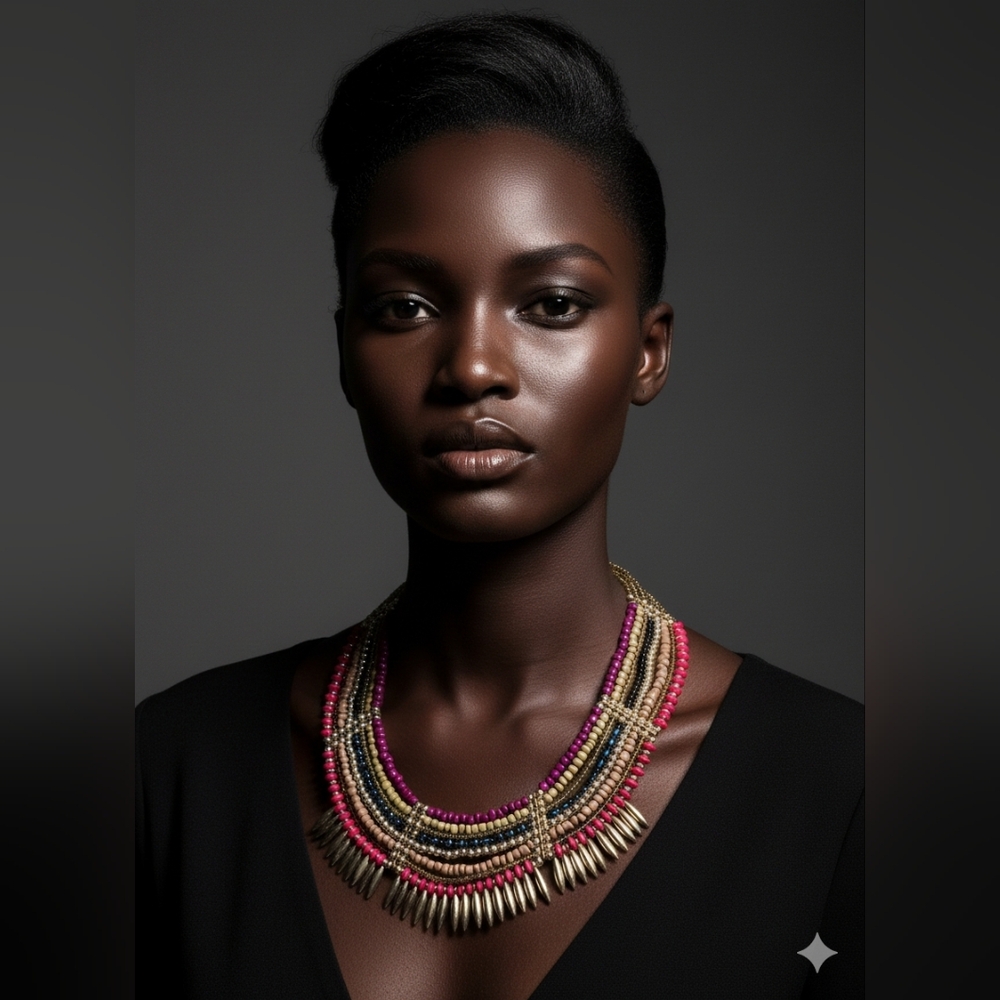 ⚡️Multicolor Beaded Bib-style Statement Necklace